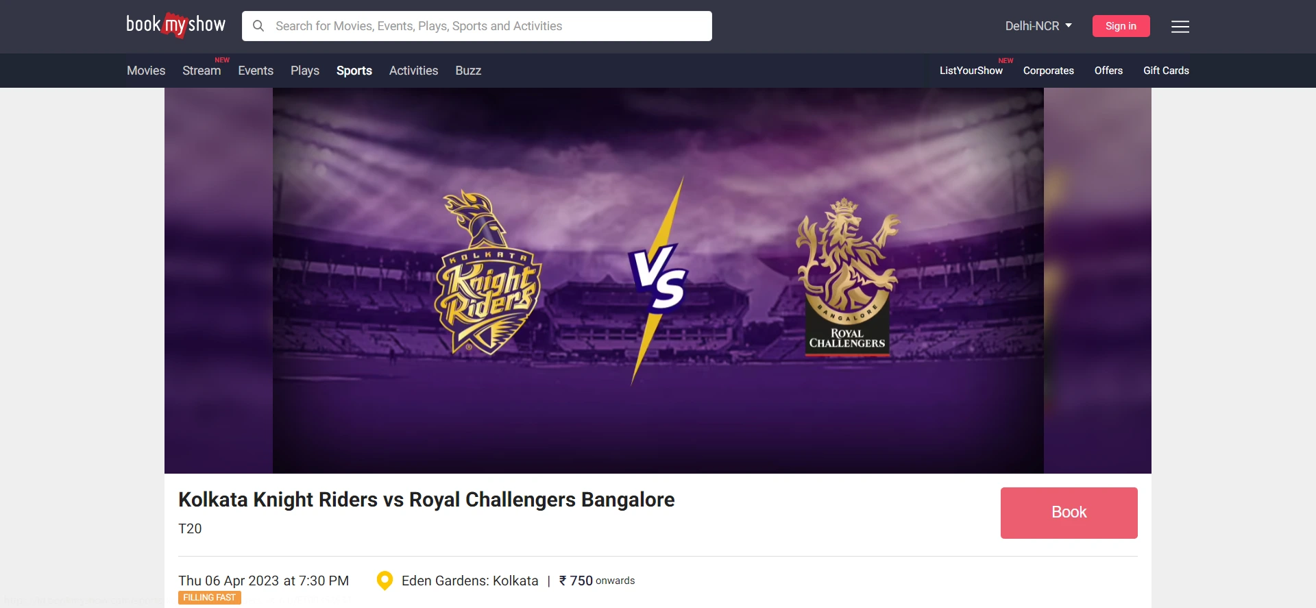 How to Book IPL Tickets for the Kolkata Knight Riders Matches, 2023 How to book your KKR Ticket