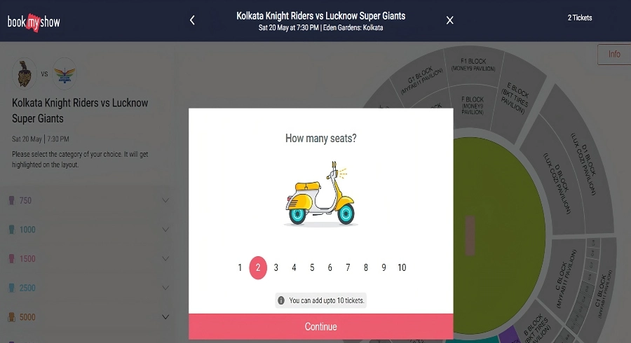 BookMyShow IPL ticket booking 2023