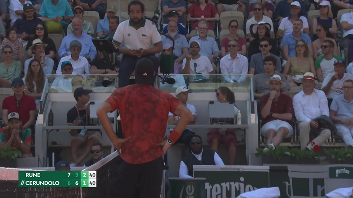 Francisco Cerundolo frustrated about chair umpire call over Holger Rune’s double-bounce in French Open 2023 Francisco Cerundolo
