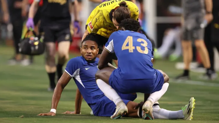 The new Chelsea Star signing Nkunku will miss the first few matches of the Premier League season 2022/2023 Nkunku injured