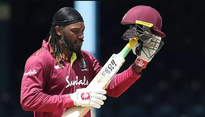 chris gayle while celebrating his hundred bcci