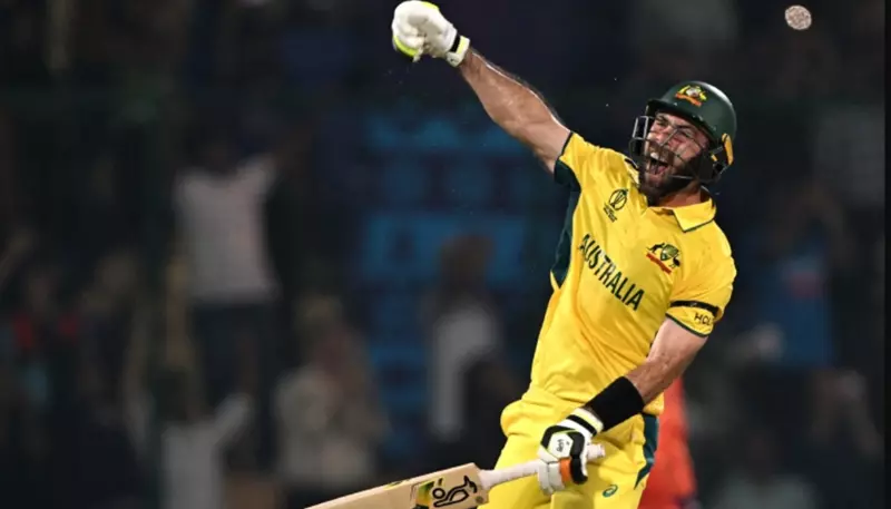 glenn maxwell celebrating his century afp
