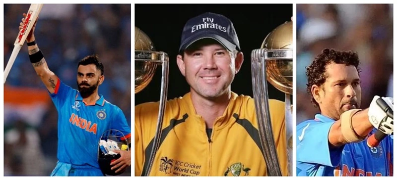 Virat Kohli, Ponting, and Sachin Tendulkar are among the top 10 batters in cricket.