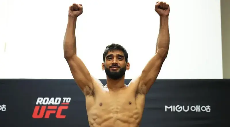 Anshul Jubli’s next Fight In The UFC Is Going To Happen On.. Anshul Jubli posing during weigh-ins