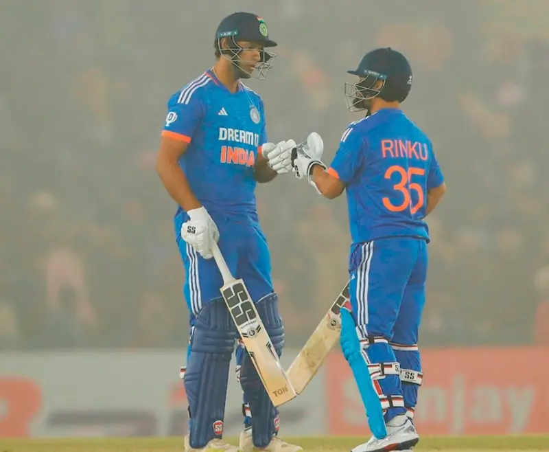 India vs Afghanistan: Shivam Dube and Rinku Singh on the crease