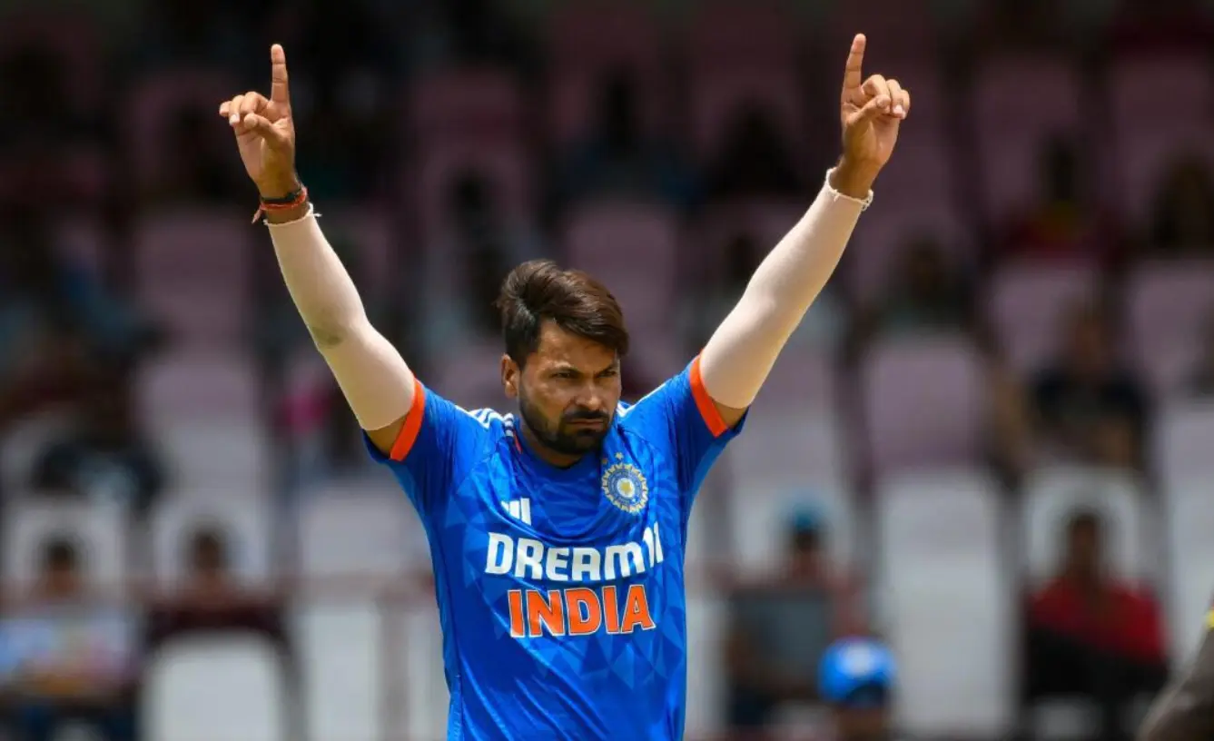 Mukesh Kumar during an ODI match