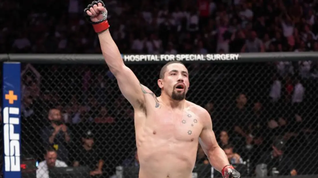 Robert Whittaker after winning the fight