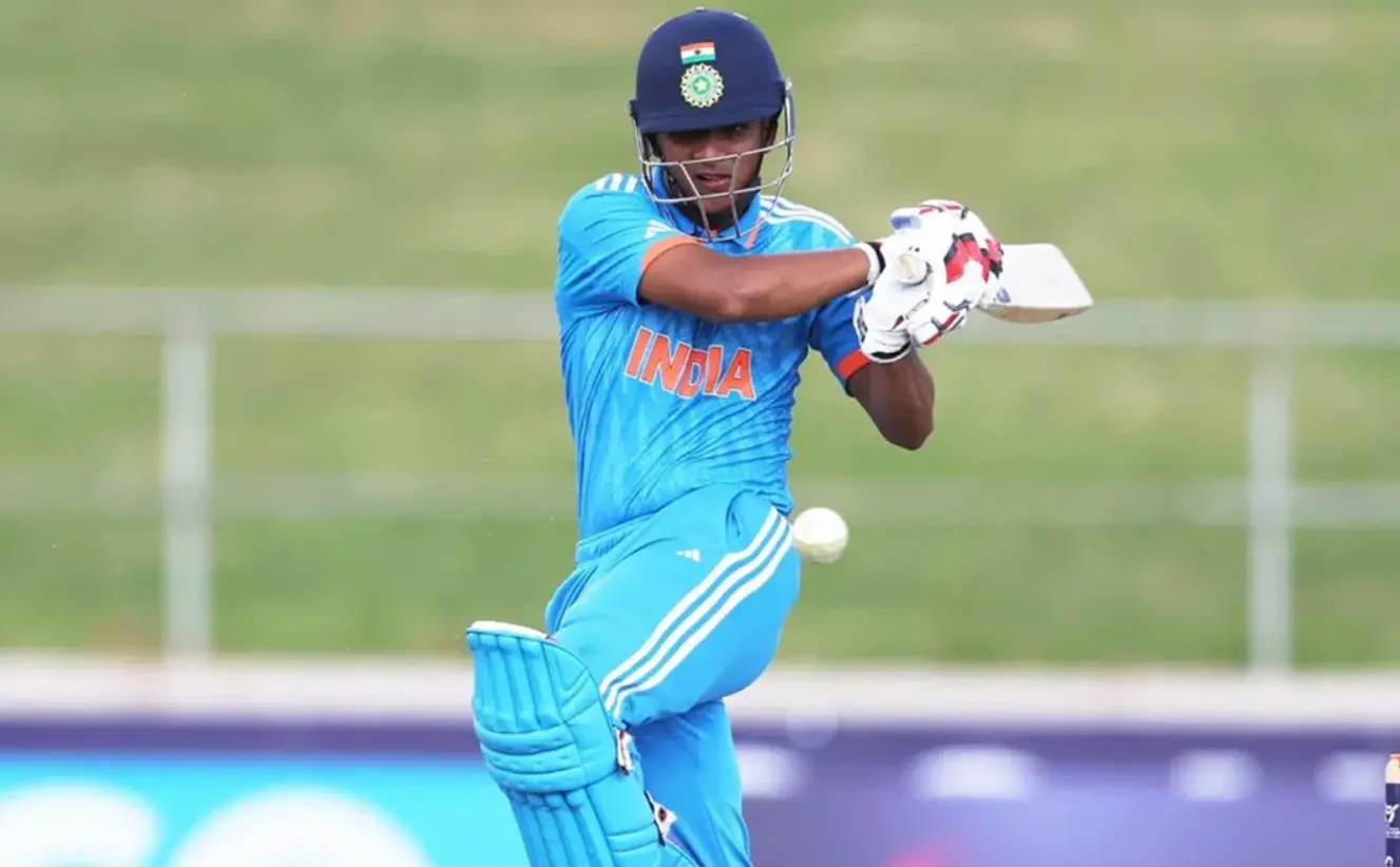 Sachin Dhas while playing a shot