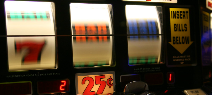 a spinning slot machine