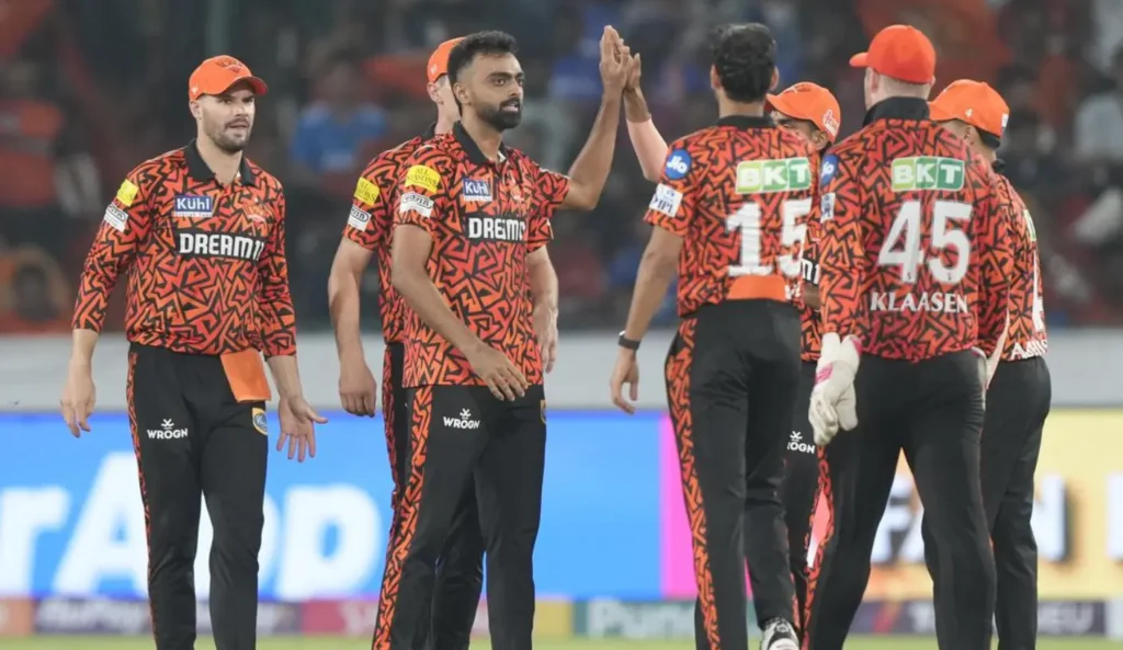 Jaydev Unadkat celebrating the wicket during SRH vs MI match