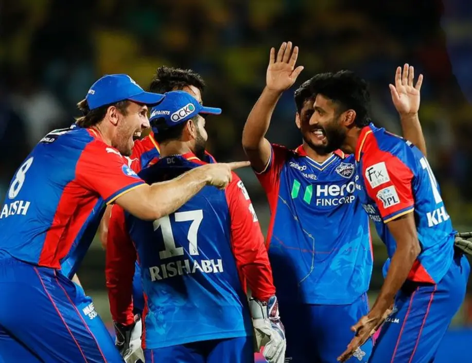 DC vs CSK: DC's team celebrating after victory