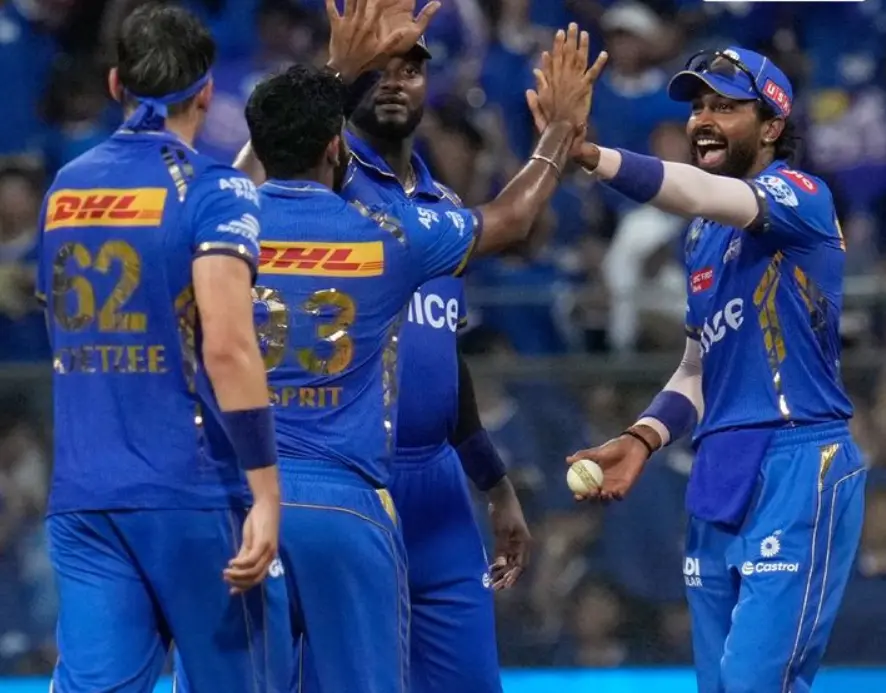 MI vs DC IPL 2024: Hardik Pandya and Co. celebrating the victory