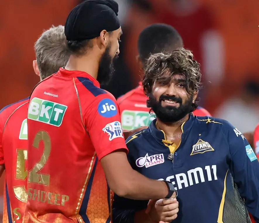 IPL 2024 37th Match PBKS vs GT: Match Results| Award Winners| Player Of The Match| Records| Scorecard PBKS vs GT: Rahul Tewatia shaking hands post-match