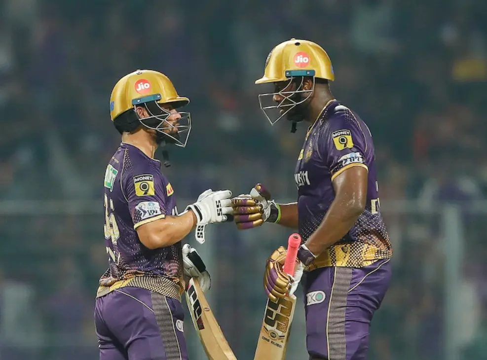 KKR vs PBKS: Rinku Singh and Andre Russell doing a glove touch