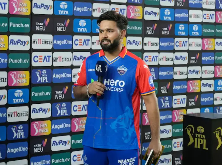 IPL 2024 32nd Match GT vs DC: Match Results| Award Winners| Player Of The Match| Records| Scorecard GT vs DC: Rishabh Pant during post-match presentation