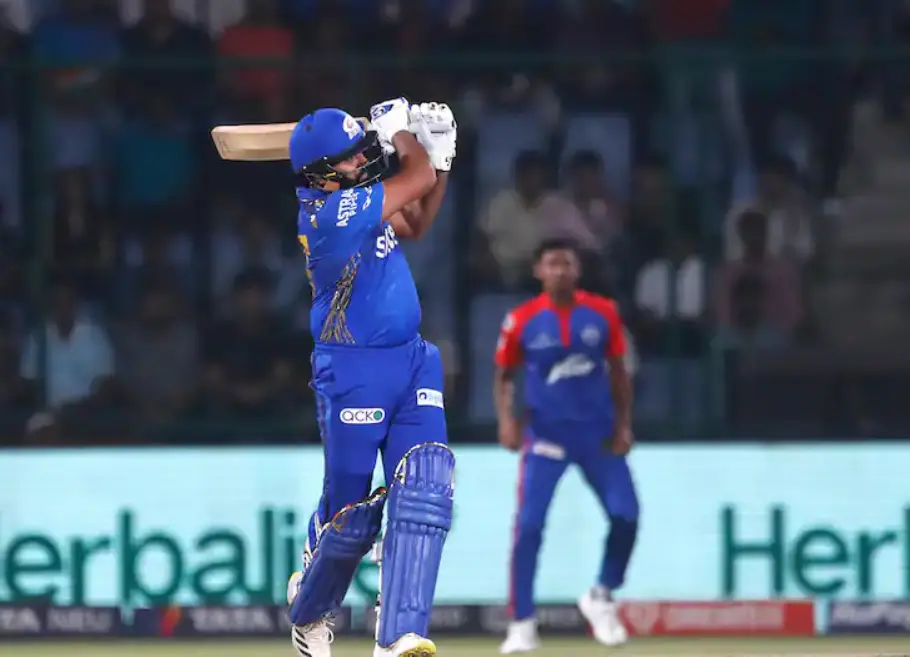 IPL 2024 43rd Match DC vs MI: Weather Forecast And Pitch Report DC vs MI: Rohit Sharma while hitting a pull shot