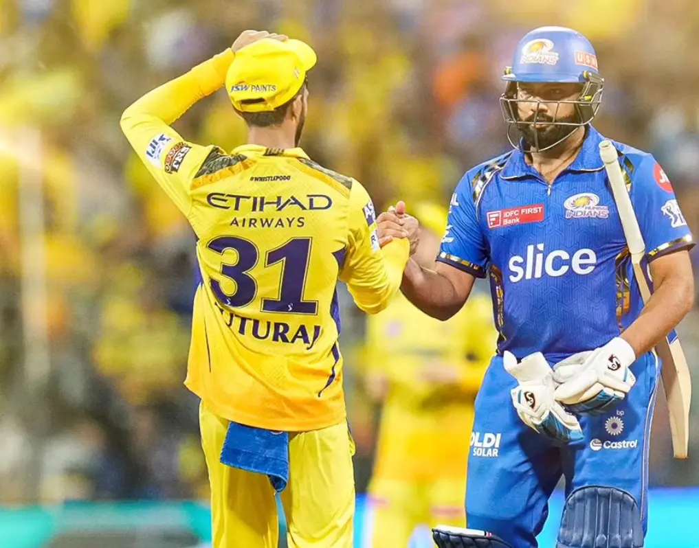 IPL 2024 29th Match MI vs CSK: Match Results| Award Winners| Player Of The Match| Records| Scorecard MI vs CSK: Ruturaj Gaikwad with Rohit Sharma post-match