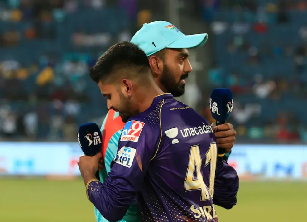 KKR vs LSG: Shreyas Iyer and KL Rahul hugging each other