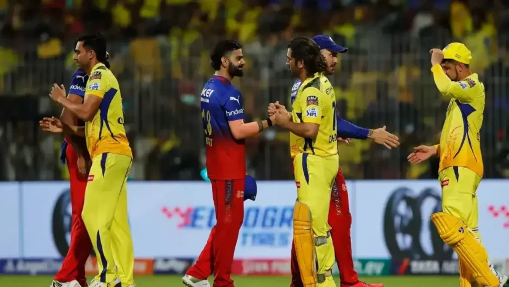 RCB vs CSK: Virat Kohli and MS Dhoni shaking hands after match