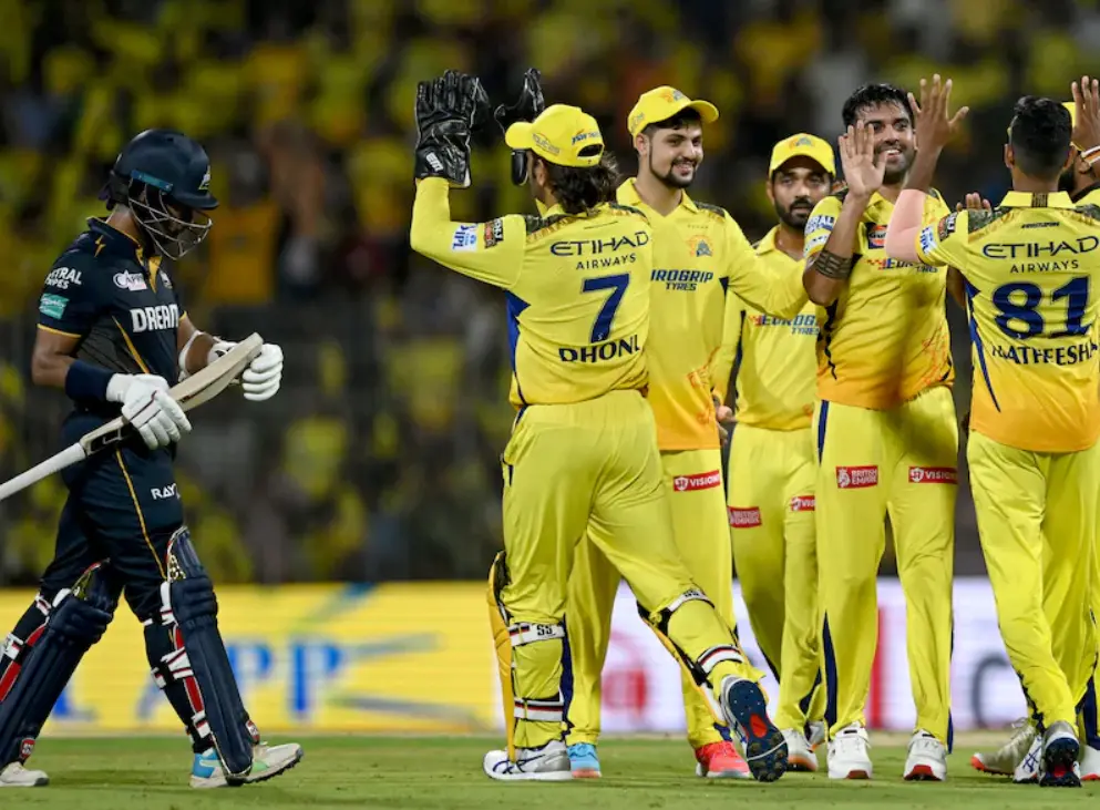 IPL 2024 59th Match GT vs CSK: Weather Forecast And Pitch Report GT vs CSK: CSK's players celebrating after wicket