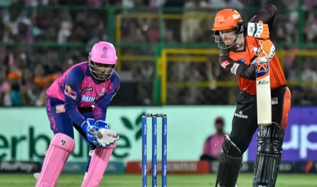 SRH vs RR: Heinrich Klaasen while playing a cover drive