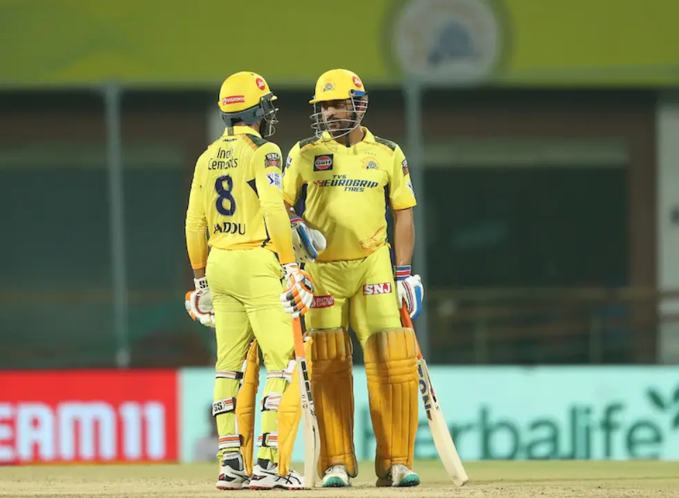 IPL 2024 61st Match CSK vs RR: Weather Forecast And Pitch Report CSK vs RR: MS Dhoni with Ravindra Jadeja during an IPL match