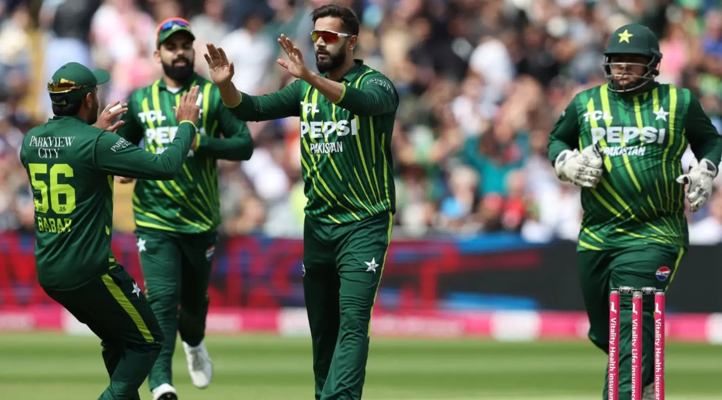 ICC T20 World Cup 2024: Pakistan’s Squad| Matches| Schedule| Venues| All You Need To Know Imad Wasim and Pakistan's players during a match