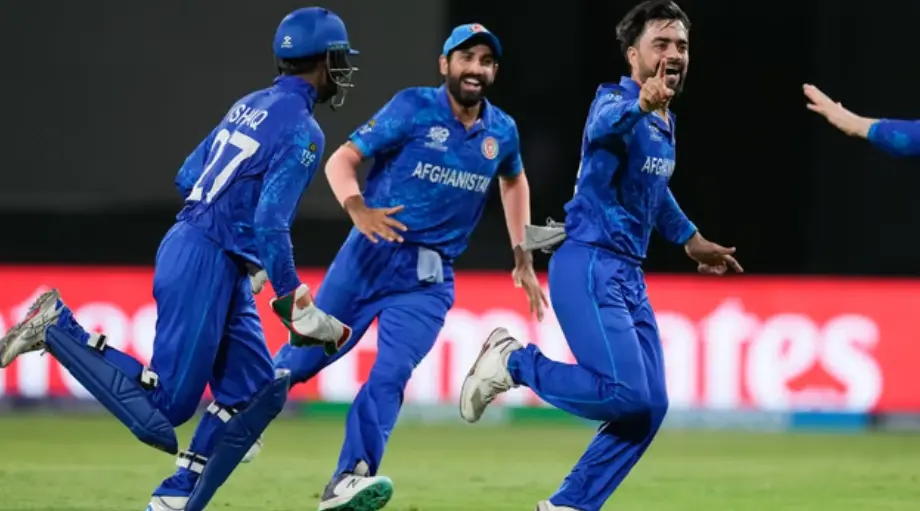 T20 World Cup 2024 Semi-final: Afghanistan vs South Africa| Weather Forecast| Pitch Report Afghanistan players celebrating after a wicket