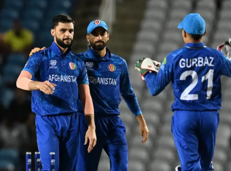 Afghanistan's Naveen-ul-Haq and Ibrahim Zadran during a match