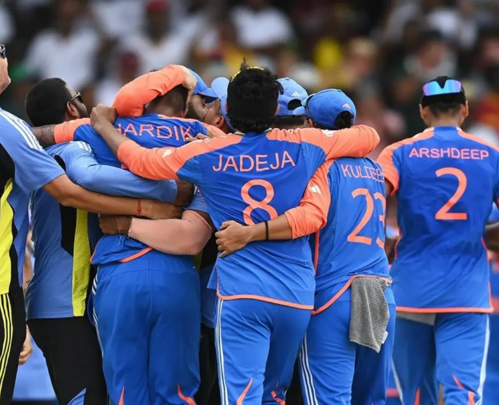 T20 World Cup 2024 Final: India vs South Africa| Match Results| Award Winners| POTM| Stats| Records Indian Squad celebrating after victory