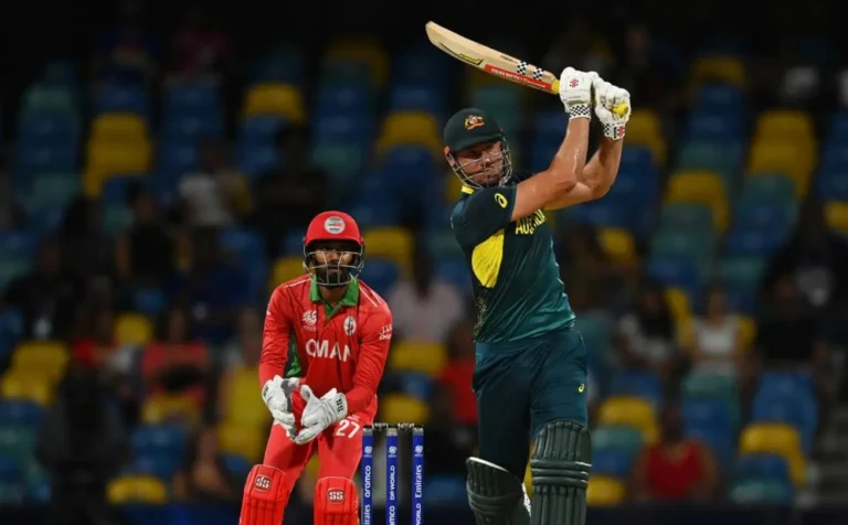 Marcus Stoinis while hitting a shot