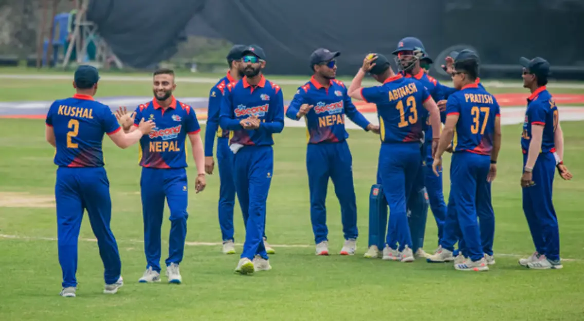 Nepal Cricket players during a match