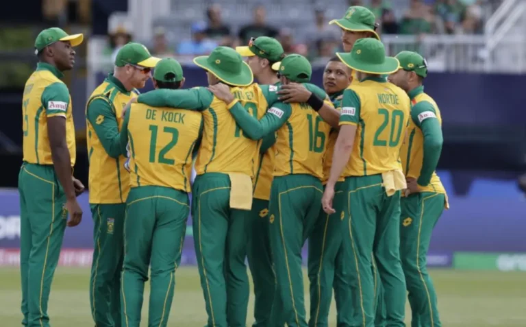 South Africa's players on field during a match