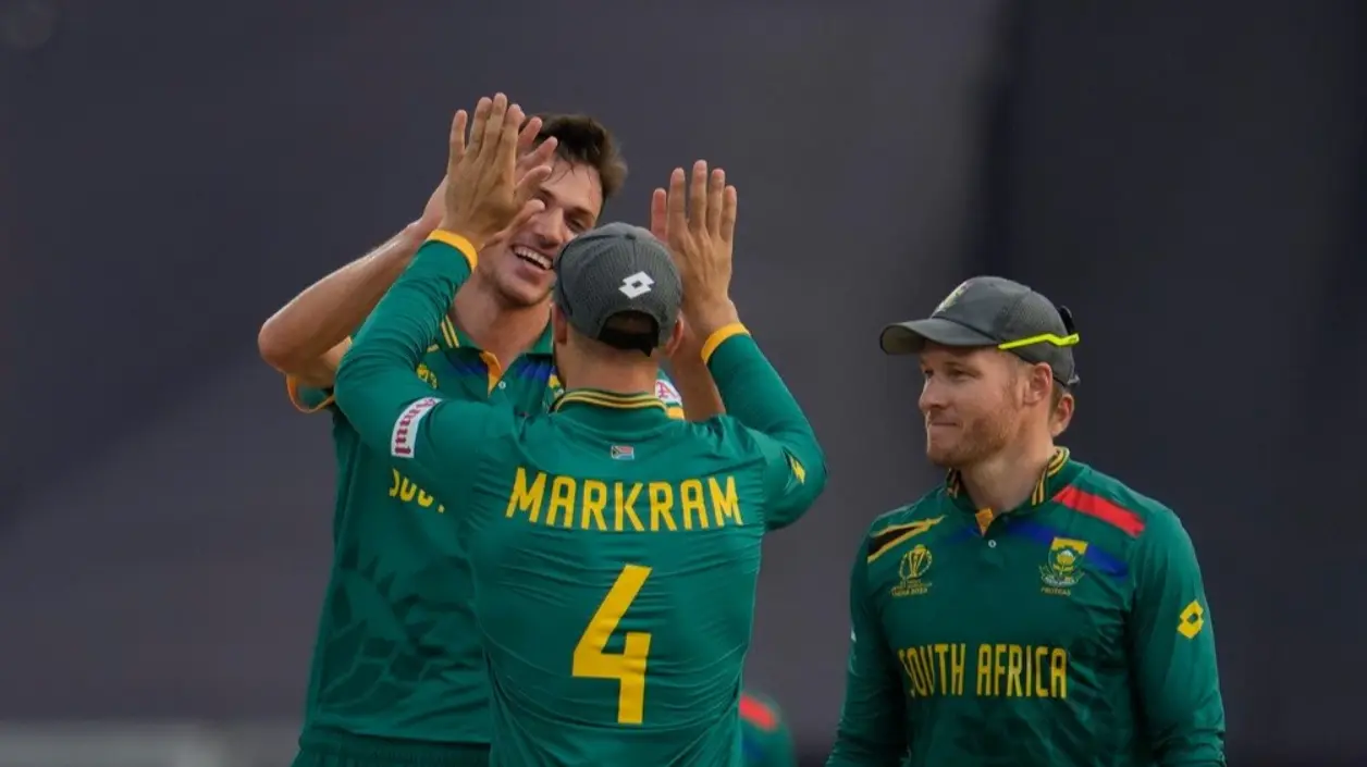 T20 World Cup 2024 Match 4: South Africa vs Sri Lanka| Match Results| Award Winners| POTM| Stats| Records Aiden Markram and South Africa players after a wicket
