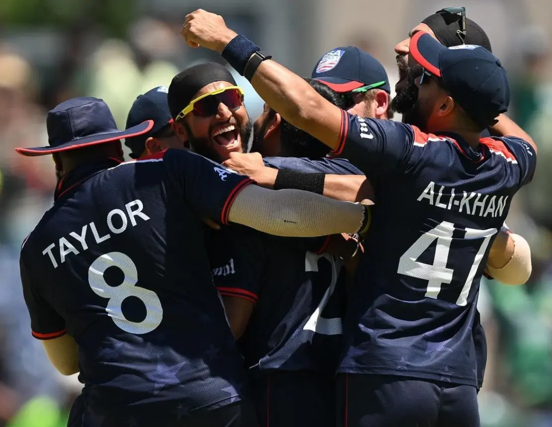 USA players while celebrating wicket
