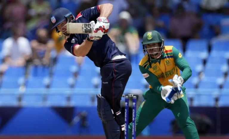 USA's Andries Gous while hitting a shot