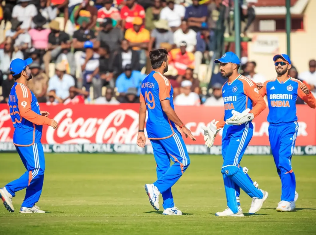 India vs Zimbabwe 2nd T20I: Match Results| Scorecard| POTM| Records| Stats Indian players celebrating after a wicket
