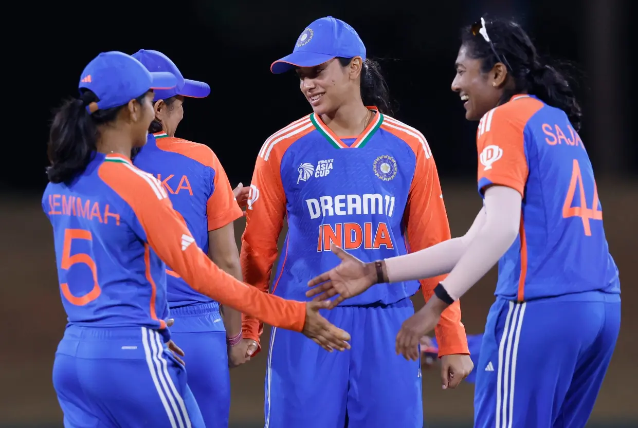 Asia Cup 2024(Women) Match 10: India vs Nepal| Match Results| POTM| Scorecard| Stats India Women's team during a match