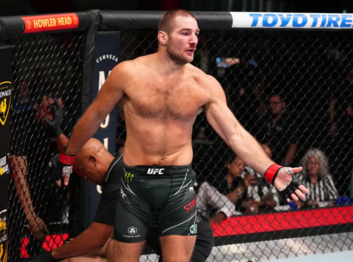 Sean Strickland after winning the fight