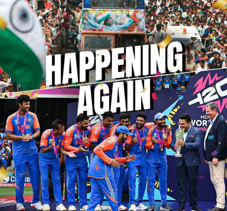 Indian Cricket Team “Victory Parade”| Where To Watch| What Are The Timings| Everything You Need To Know T20 World Cup 2007 and 2024 champions