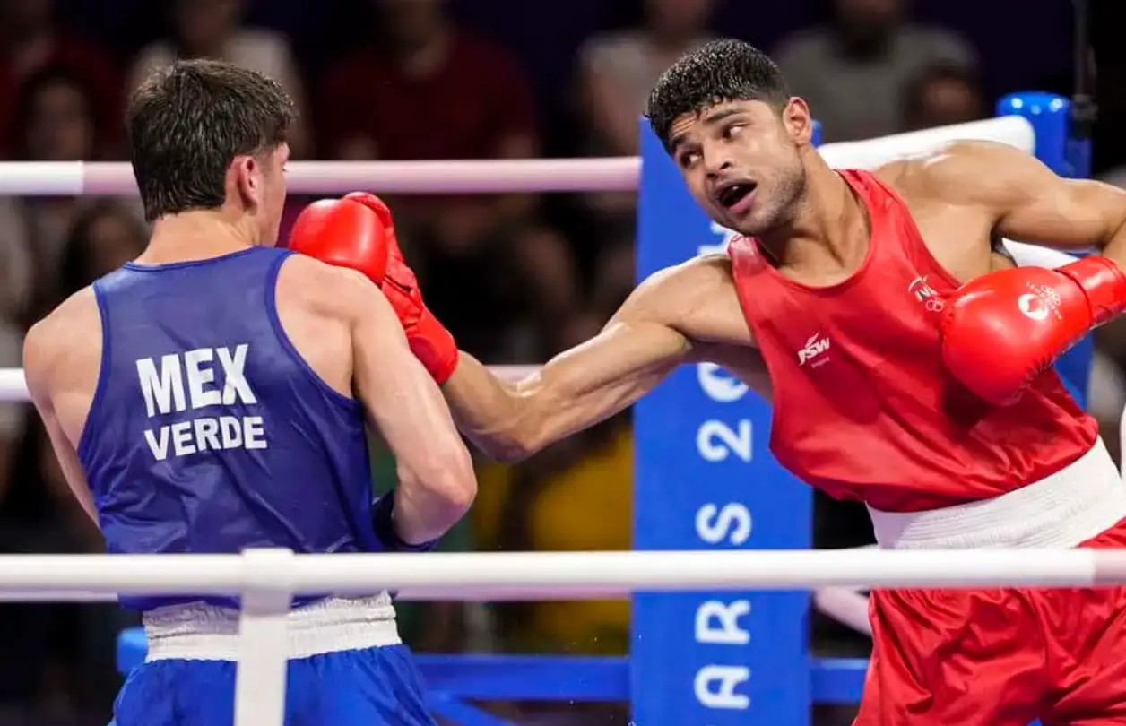Did India’s Boxer Nishant Dev “Robbed Of The Medal” At Paris Olympics 2024? Nishant Dev during his Olympics 2024 boxing match