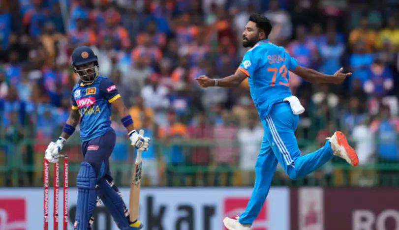 India vs Sri Lanka 3rd ODI: Weather Forecast And Pitch Report Mohammed Siraj celebrating after a wicket
