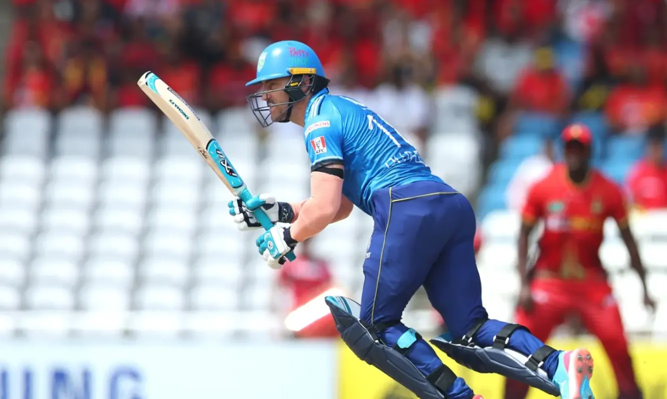 Faf du Plessis during CPL match