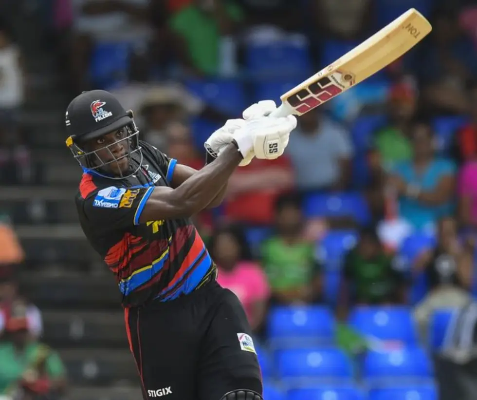 CPL 2024, Match 11: SKN Patriots vs ABF| Match Results| Scorecard| Award Winners| Stats Mikyle Louis while hitting a shot