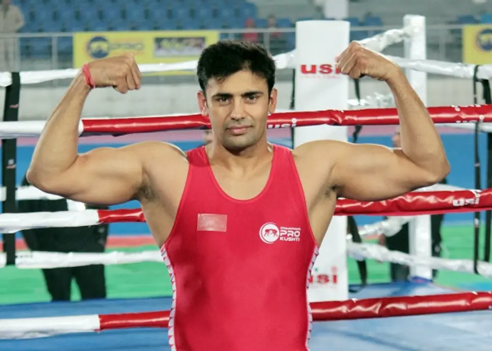 Sangram Singh in a wrestling ring