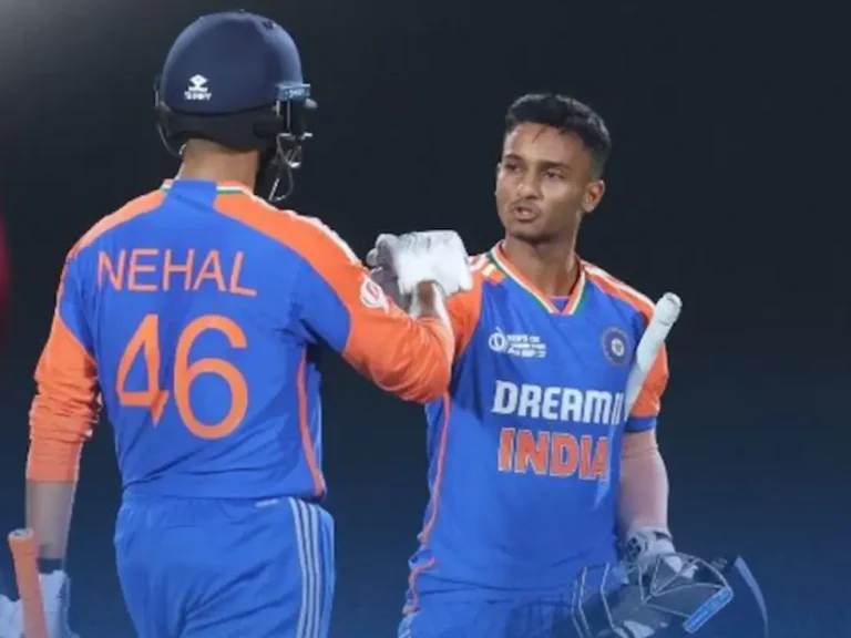 Ayush Badoni and Nehal Wadhera during a match