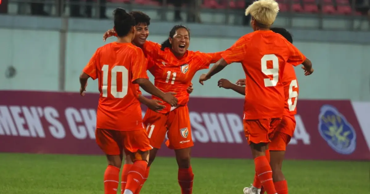 Indian Women’s Football Team thumps Pakistan in SAFF Championship opener. Indian Women's Football vs Pakistan Women's SAFF Match