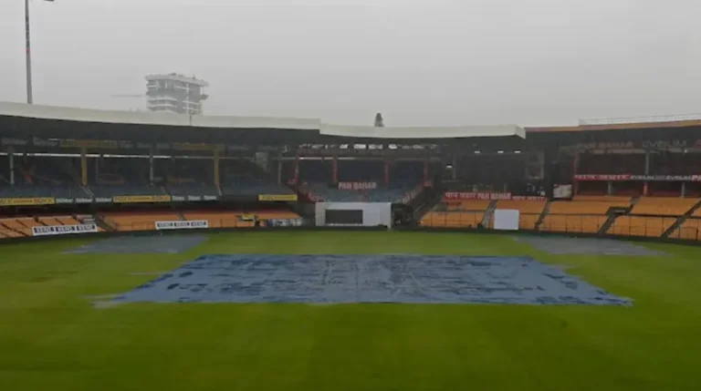 M Chinnaswamy Stadium during rain