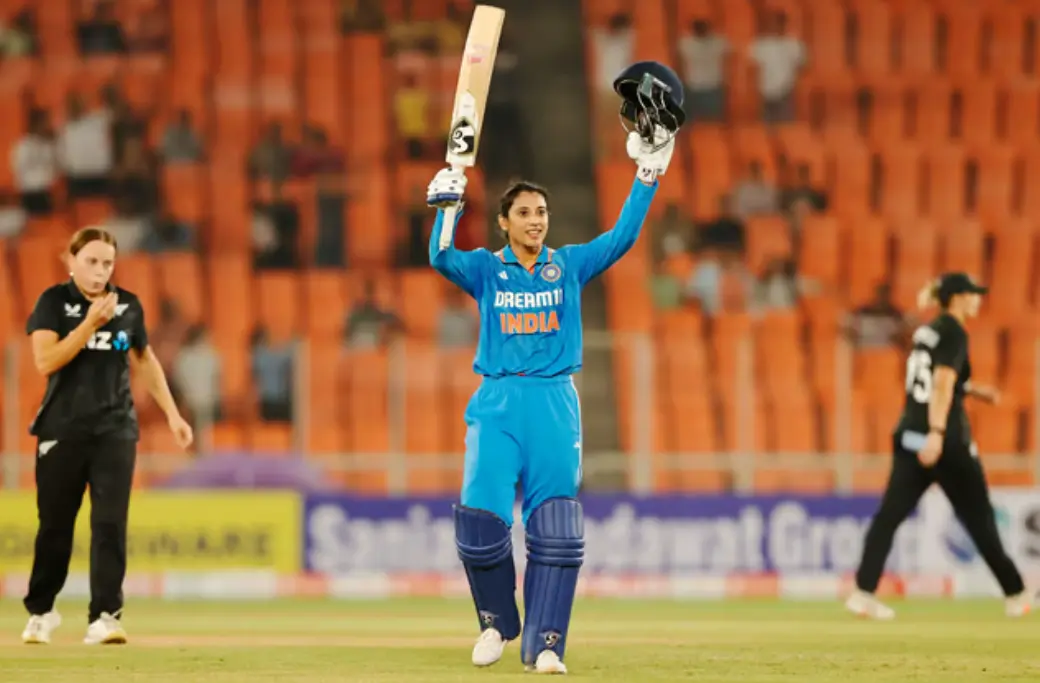 Smriti Mandhana after scoring her century