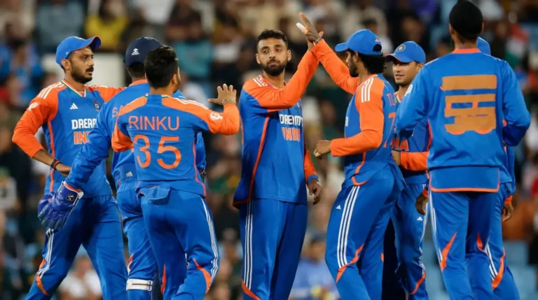 Indian cricket team players during a match